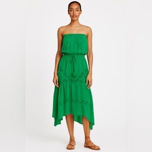 NWT - Ramy Brook Mallory Embellished Maxi Dress Swim Cover-Up in Palm Green